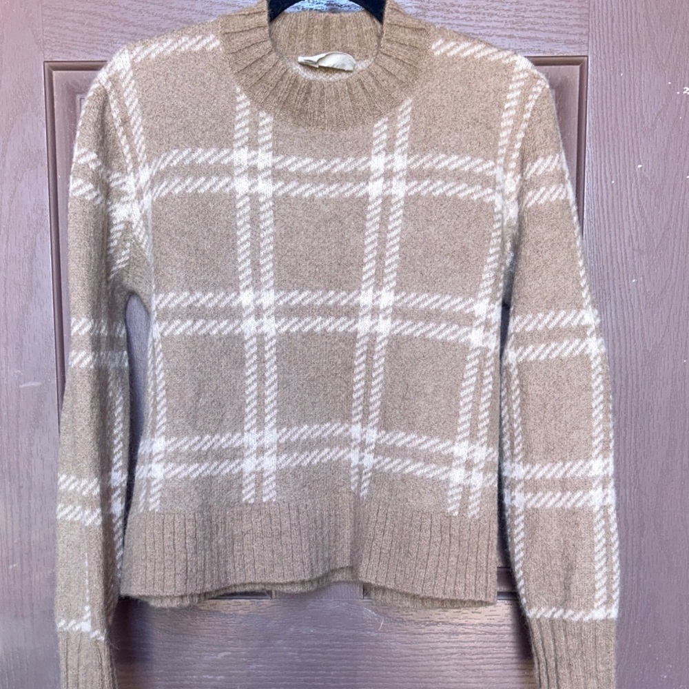 Everlane Plaid Beige Sweater